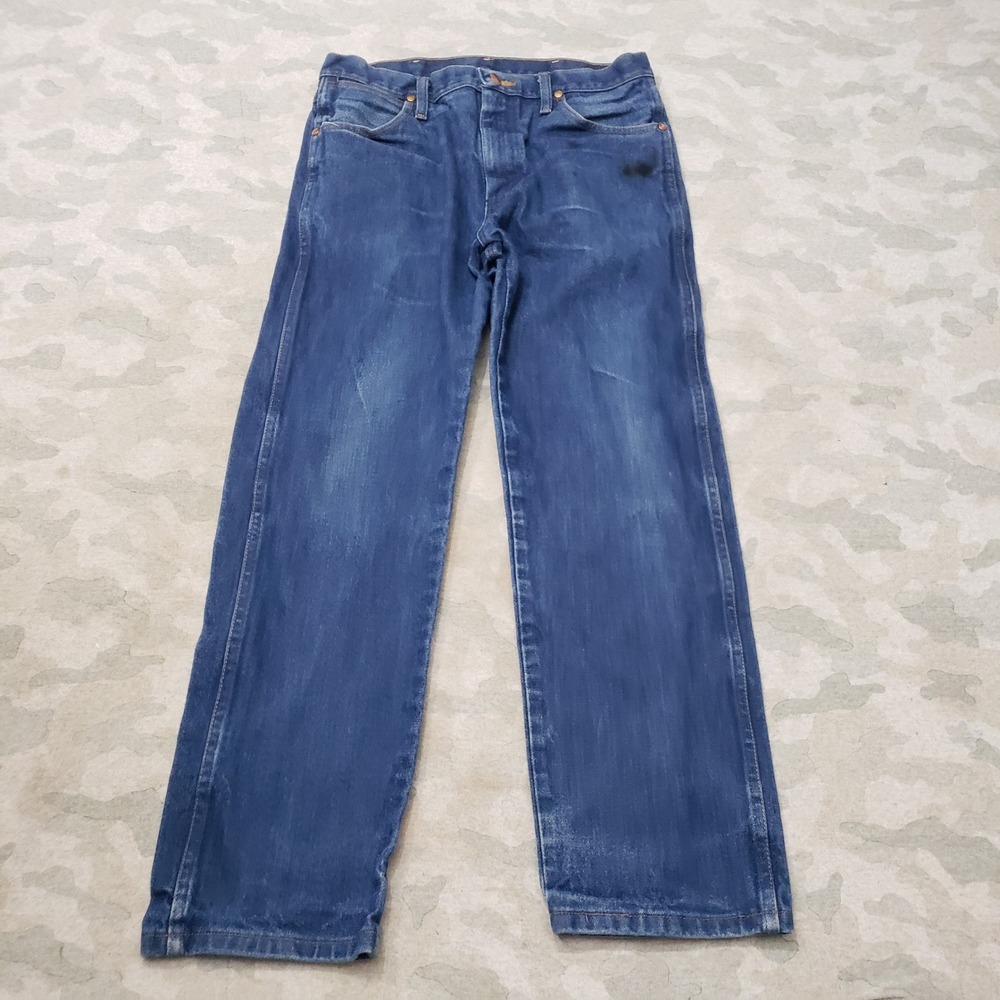 Wrangler 13MWZ Jeans Mens 32x29 Blue Cowboy Cut Straight Leg Denim Dark Wash